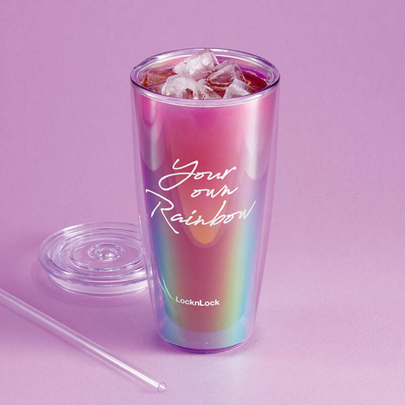 Ly Nhựa Hai Lớp LocknLock Rainbow Double Wall Cold Cup 750ml - 2 Màu (Tím, Trắng) - HAP507 image number null